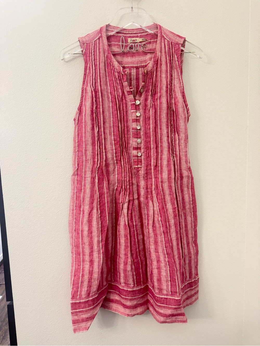 Faherty Isha Sleeveless Pink Stripe Mini Dress